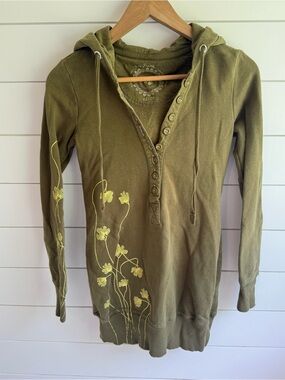Vintage free people floral button up tunic xs
